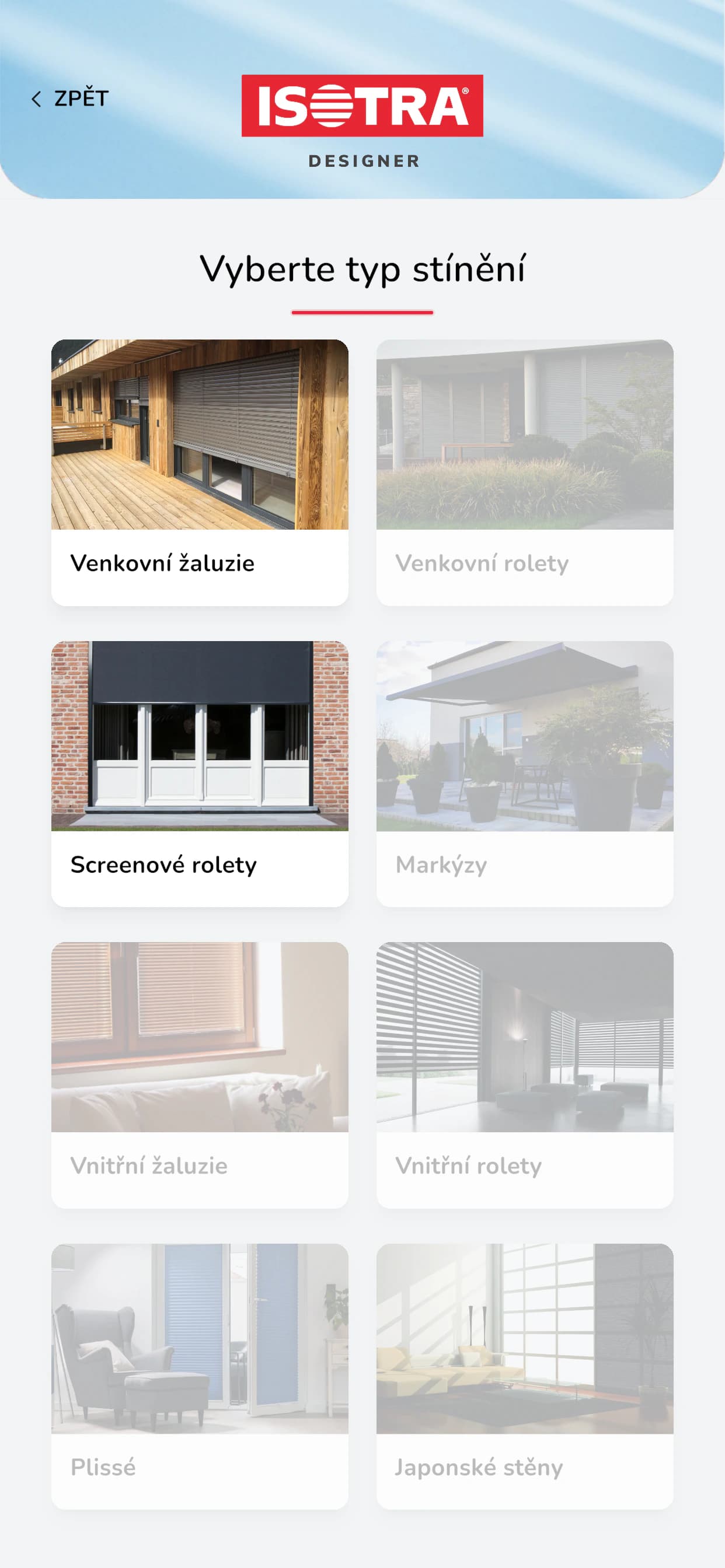 ISOTRA Designer exterior-shading selection from the Apple App Store listing