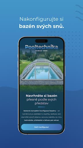Pooltechnika app product-selection screen